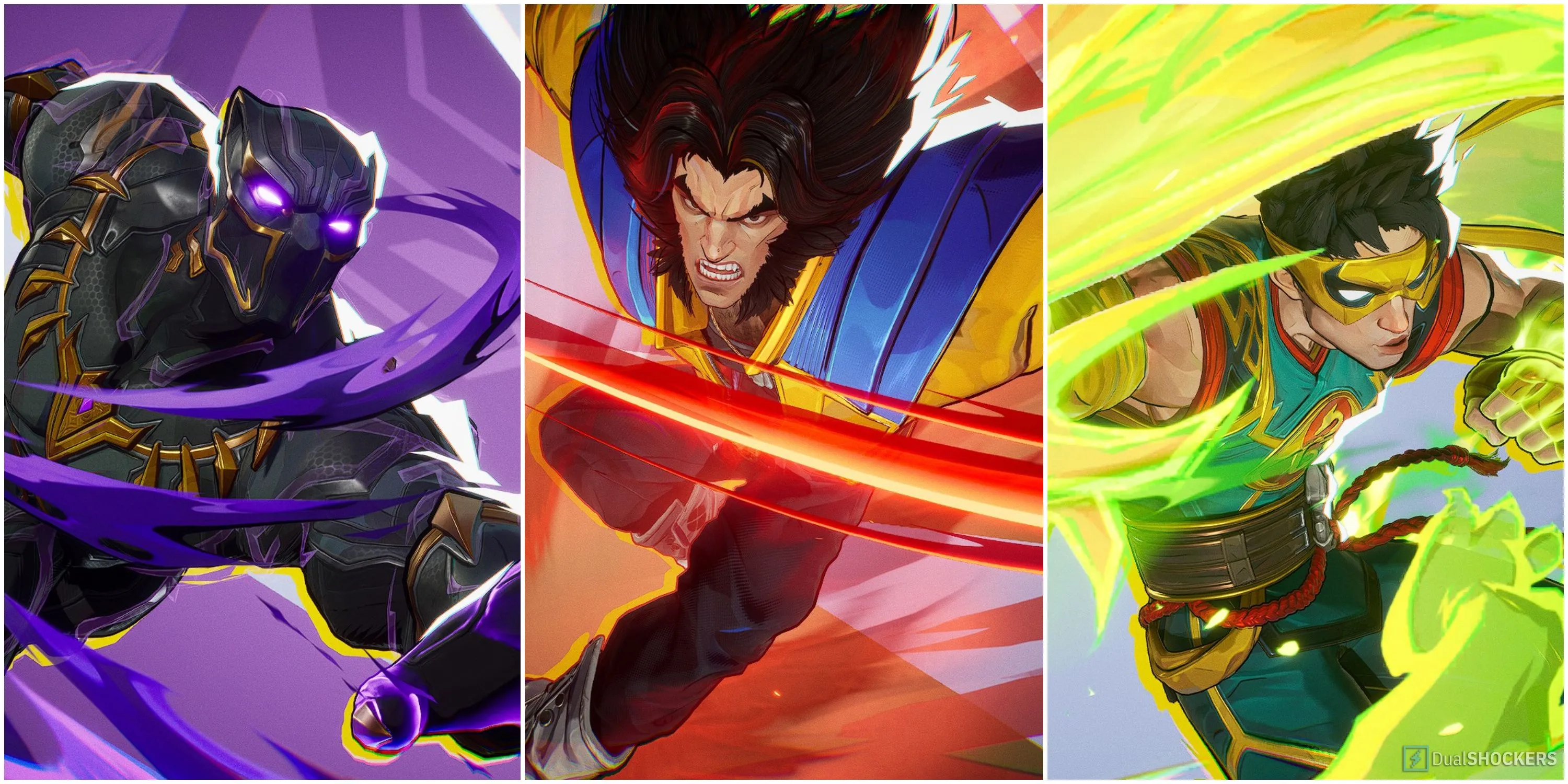 Black Panther, Wolverine và Iron Fist trong một trận đấu Marvel Rivals