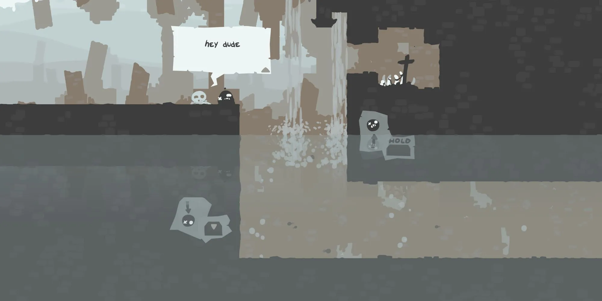 Bộ xương nói chuyện với nhân vật chính trong The End is Nigh