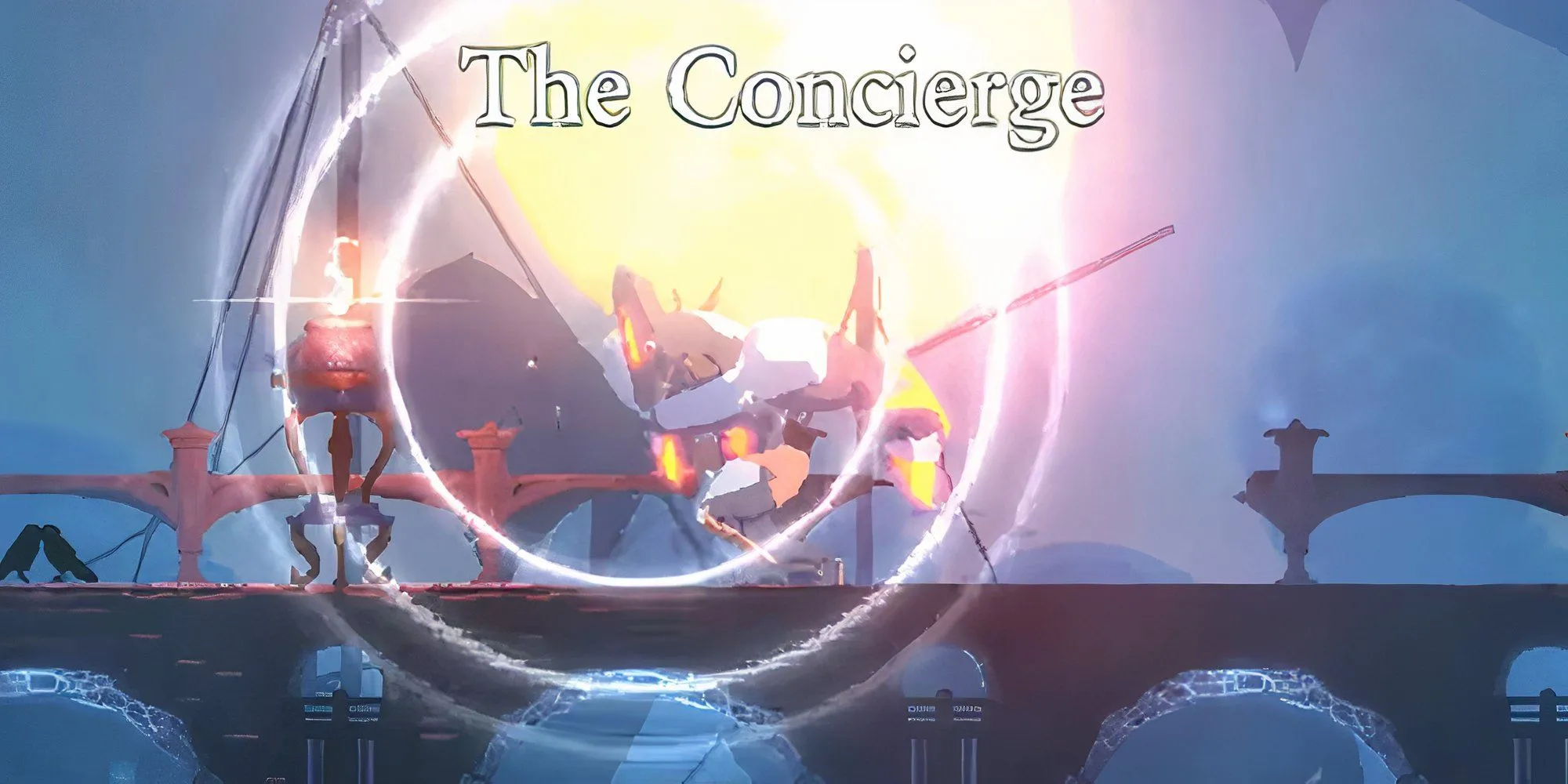 Boss The Concierge trong Dead Cells đang tấn công trên cầu