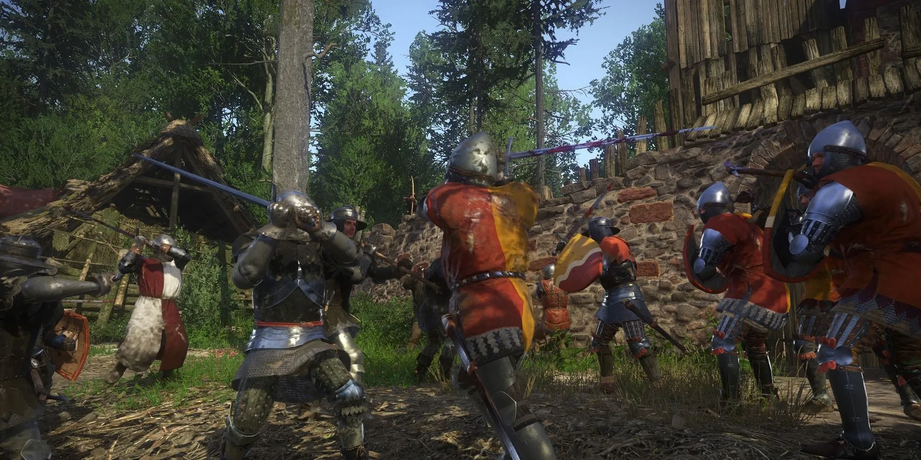 Cận cảnh hai hiệp sĩ đấu kiếm trong game Kingdom Come Deliverance