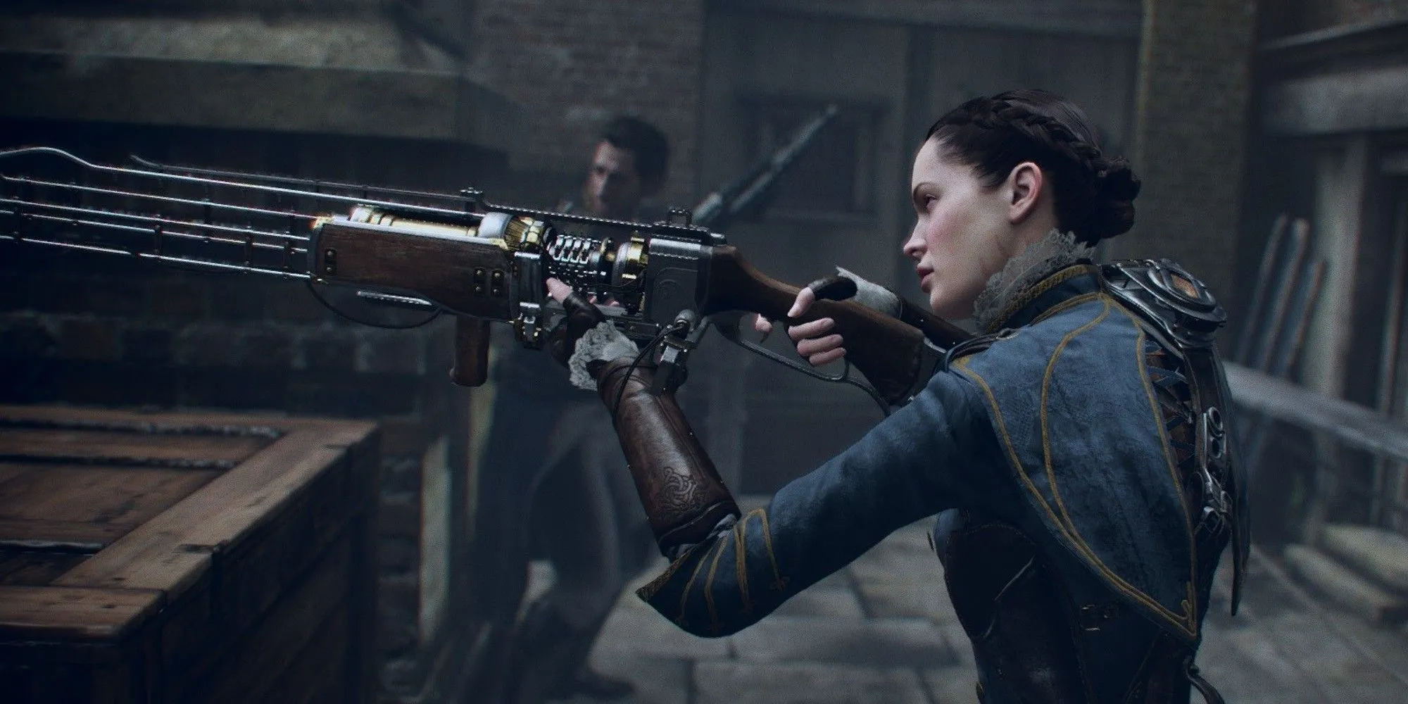 Cảnh chiến đấu đậm chất steampunk trong game bắn súng góc nhìn thứ ba The Order 1886
