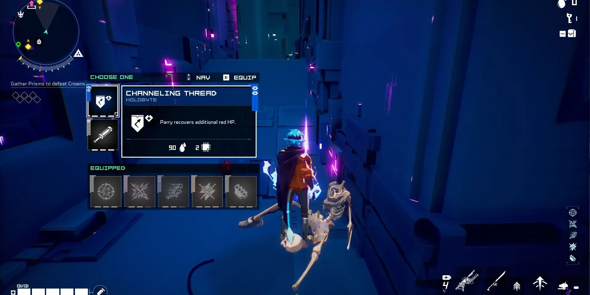 Channeling Thread Holobyte hồi máu khi đỡ đòn thành công trong Hyper Light Breaker