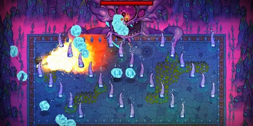 Chiến đấu với quái vật xúc tu trong Magicraft