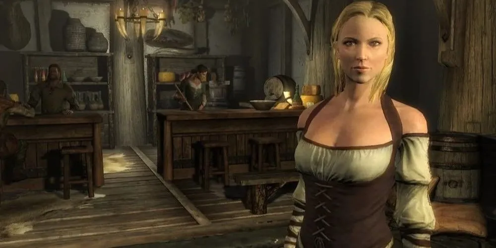 Chủ cửa hàng và vợ trong Skyrim The Elder Scrolls V