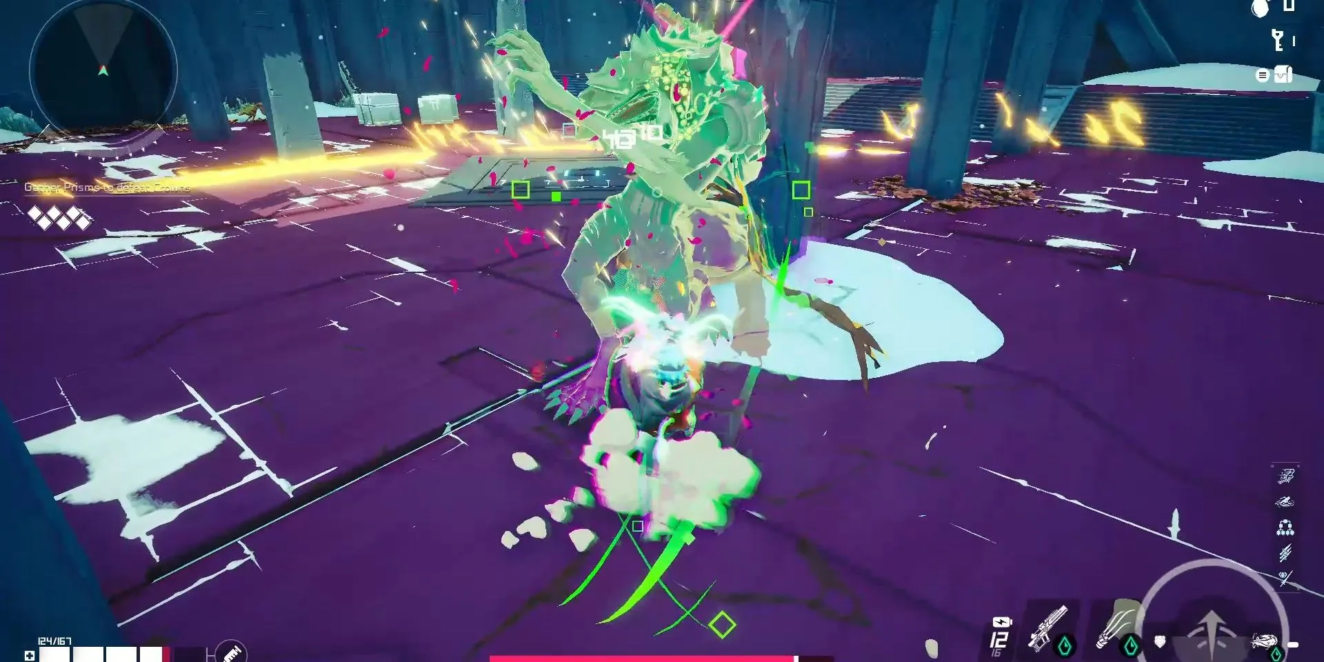Crown of Tears - Boss cuối game Hyper Light Breaker Early Access trong đấu trường nhà thờ