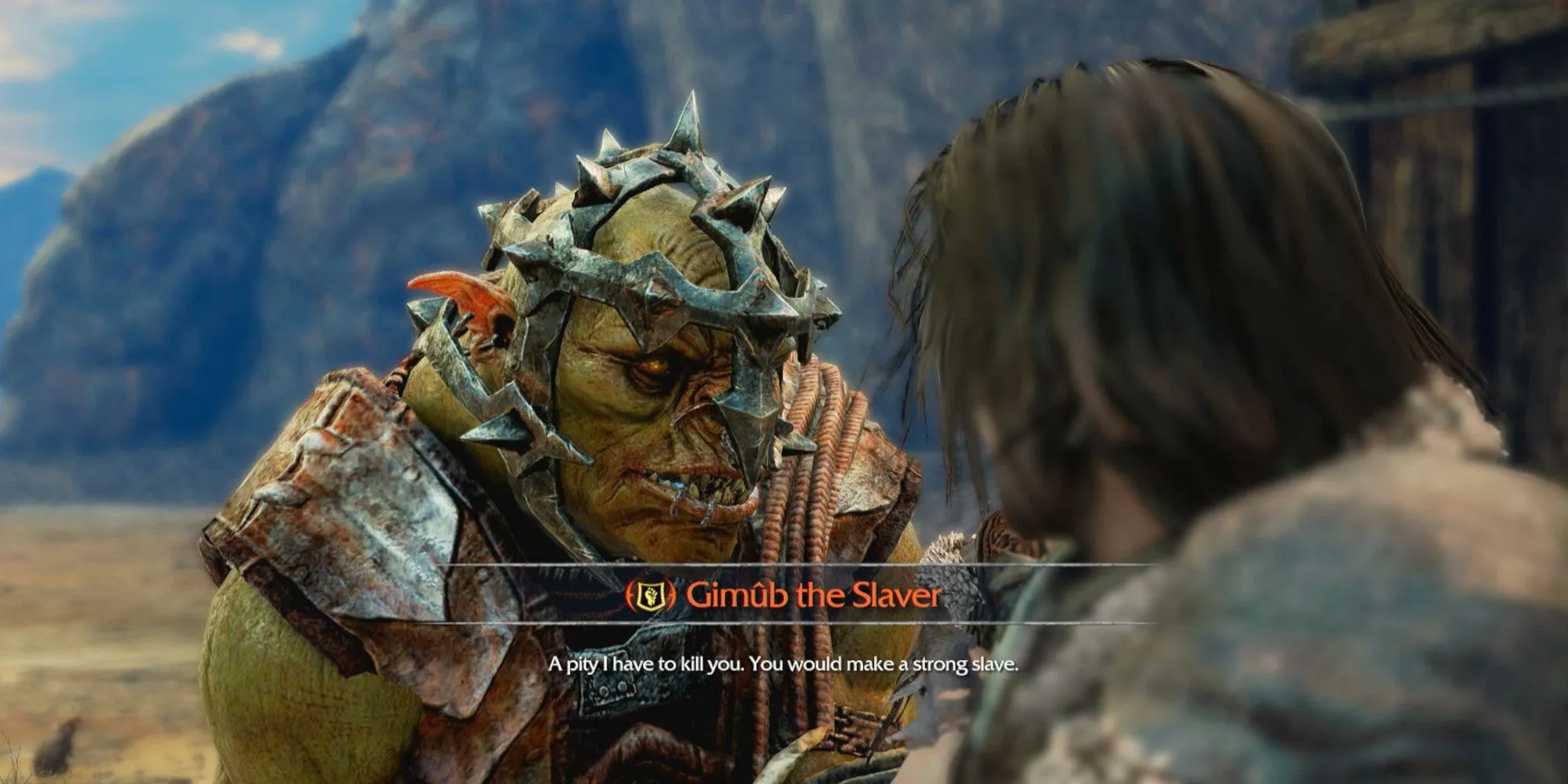 Cuộc chạm trán với Orc Gimub trong Middle-earth: Shadow of Mordor, minh họa cách hoạt động của Hệ thống Nemesis phức tạp được Warner Bros. cấp bằng sáng chế.