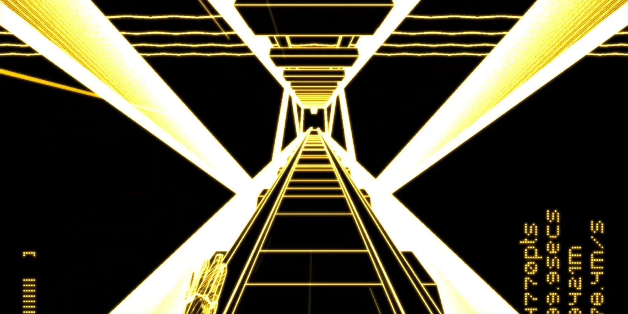 Đồ họa wireframe tối giản trong game Fotonica góc nhìn thứ nhất