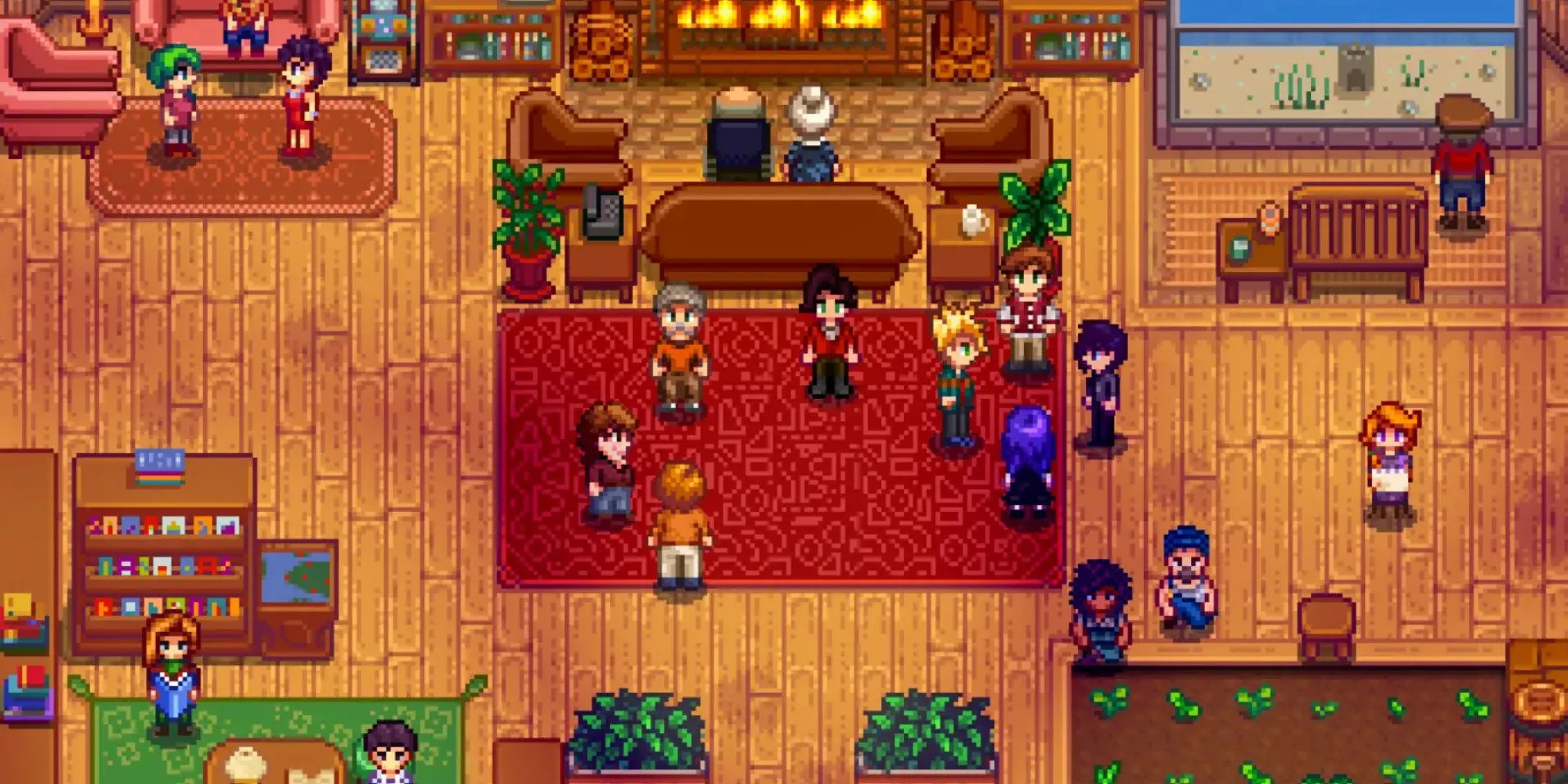 Game thủ đang kỷ niệm Community Day tại Community Center trong mod Stardew Valley Expanded