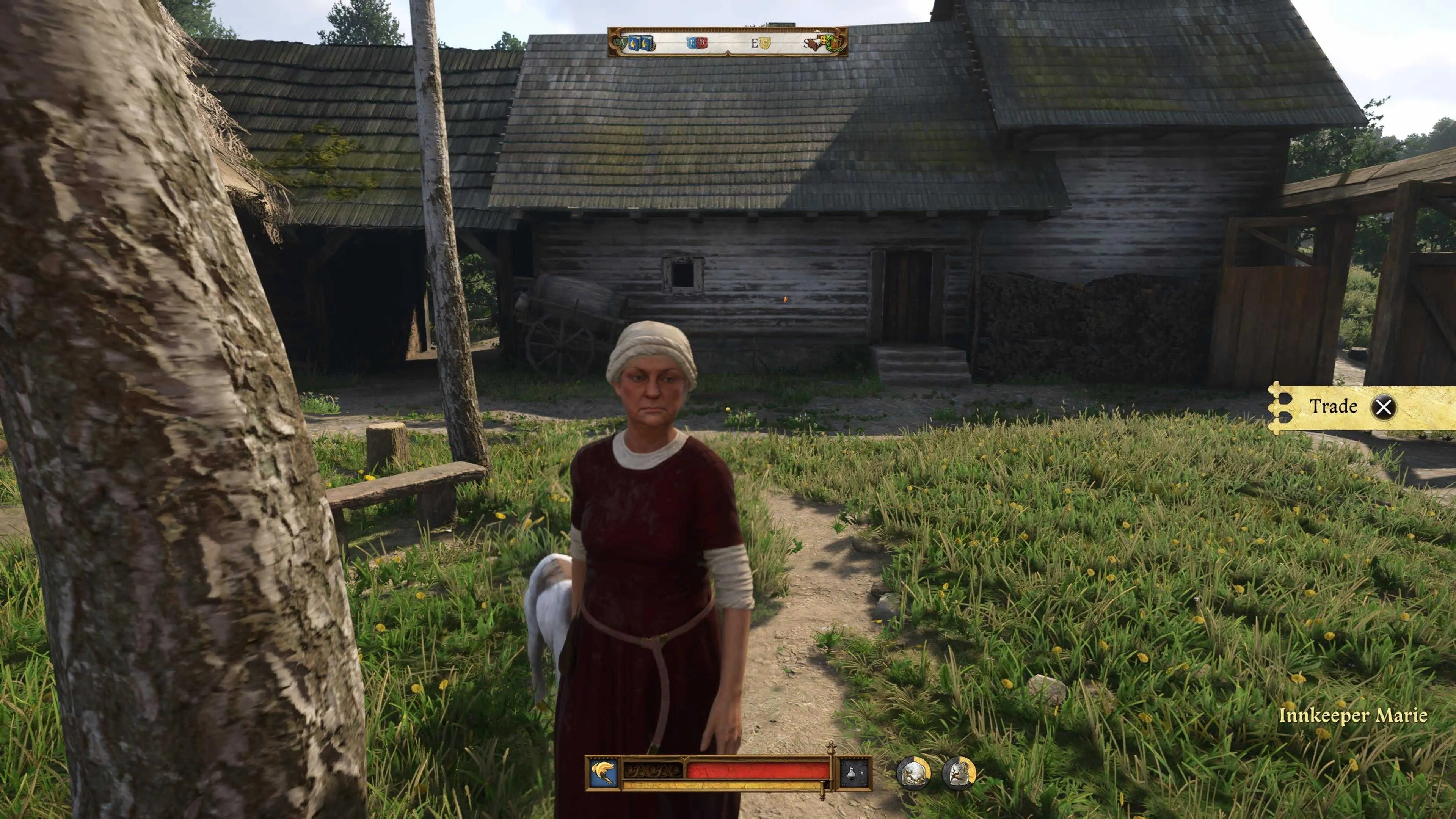 Giao dịch với chủ quán trọ trong game Kingdom Come Deliverance 2