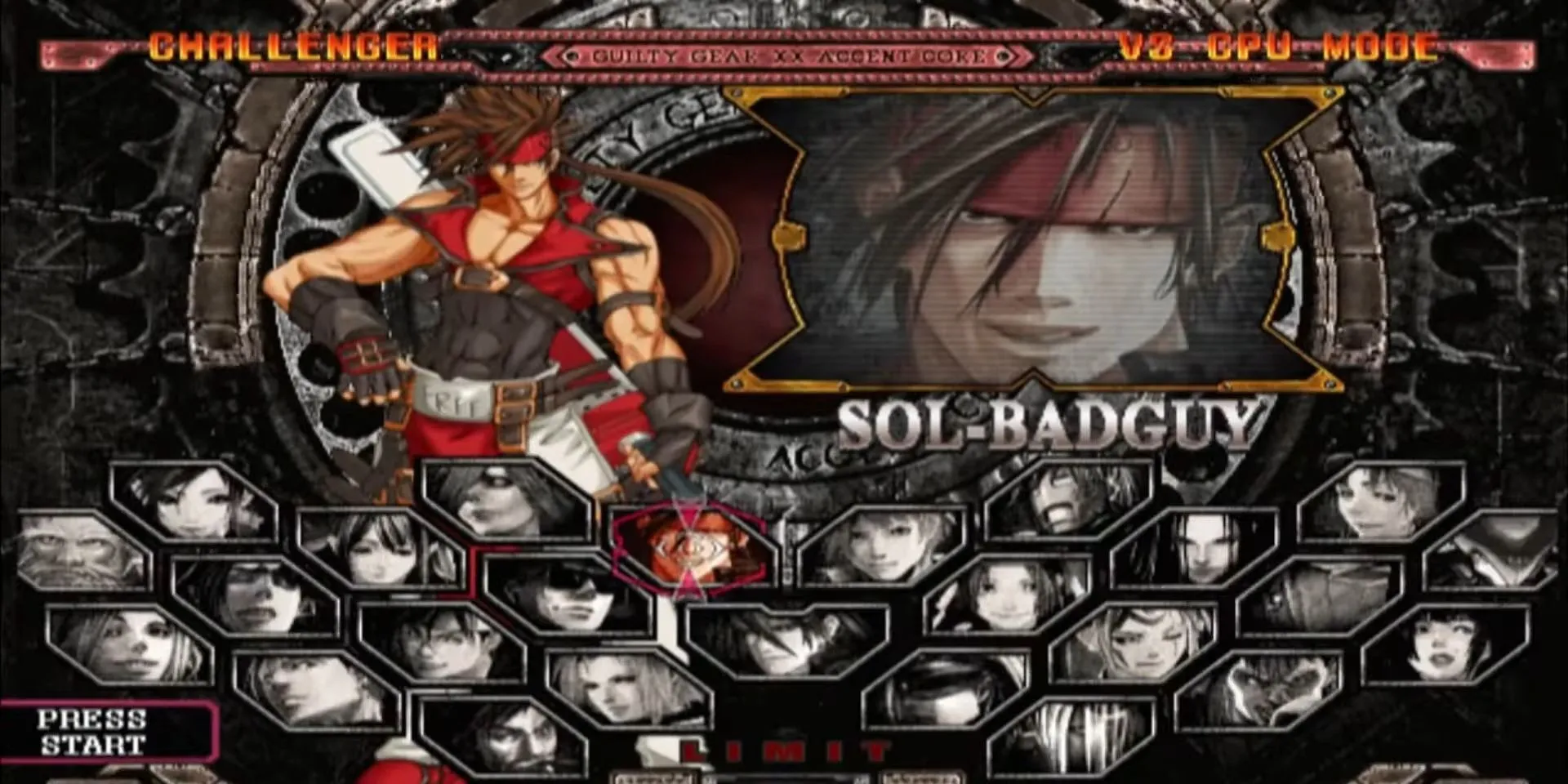 Giao diện chọn nhân vật của Guilty Gear XX Accent Core