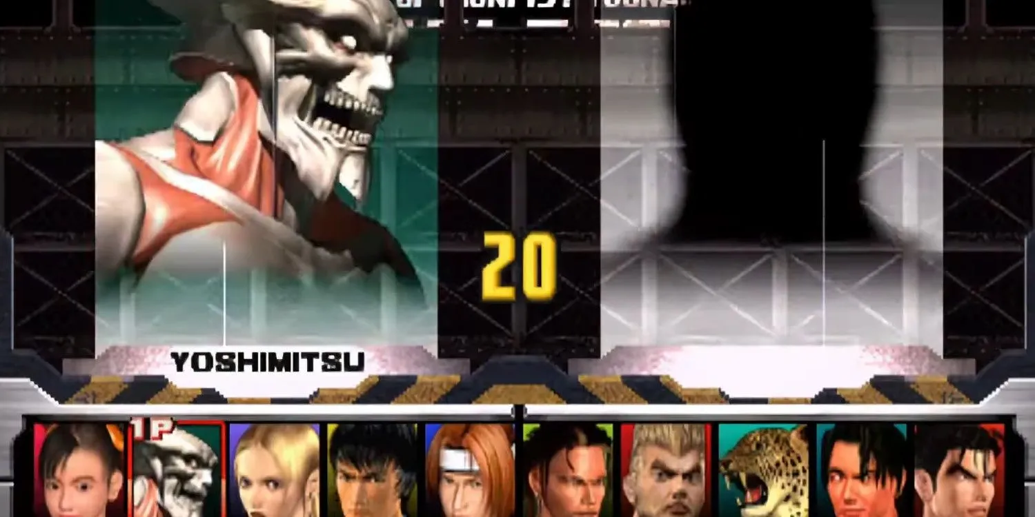 Giao diện chọn nhân vật của Tekken 3