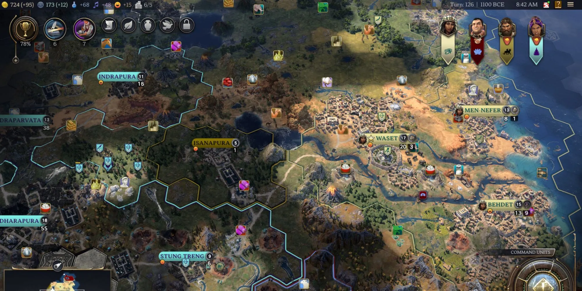Giao diện quản lý và phát triển thành phố trong Civ 7