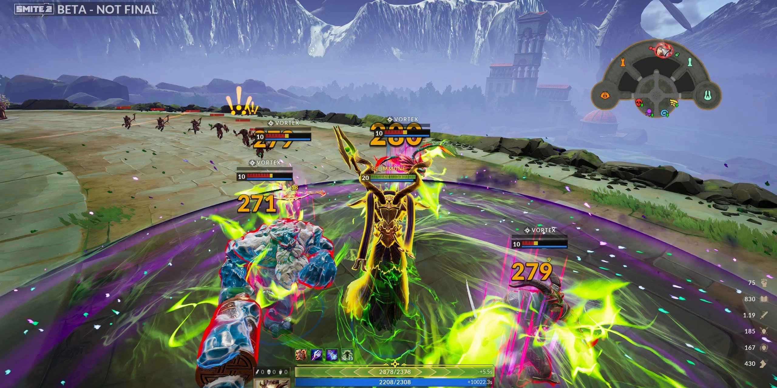 Hades hút bốn vị thần địch vào chiêu cuối Pillar Of Agony của mình trong SMITE 2