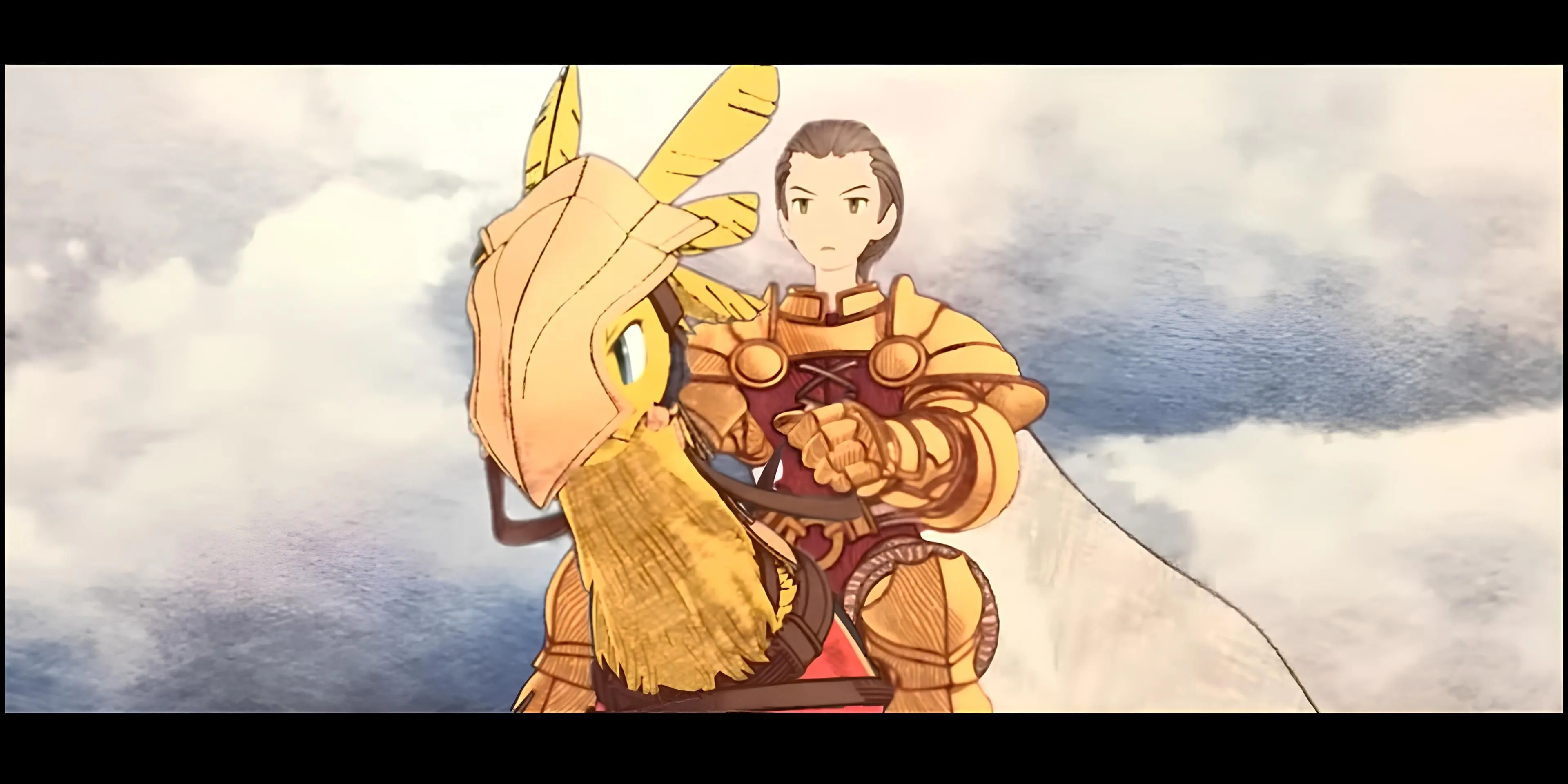 Hình ảnh nghệ thuật vẽ màu nước trong game Final Fantasy Tactics, thể hiện phong cách đồ họa đặc trưng của game tactical JRPG này