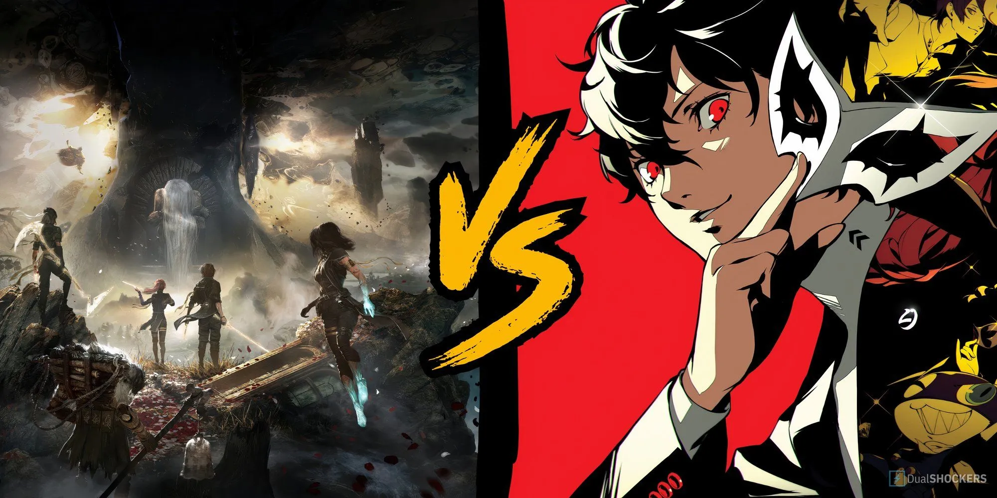 Hình ảnh so sánh Clair Obscur: Expedition 33 và Persona 5 Royal.