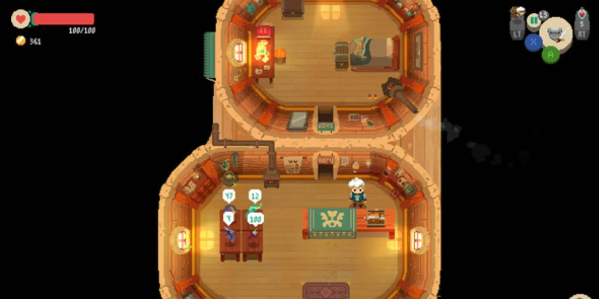 Hình ảnh từ Moonlighter, một tựa game kết hợp quản lý cửa hàng và roguelite dungeon crawler của Digital Sun Games