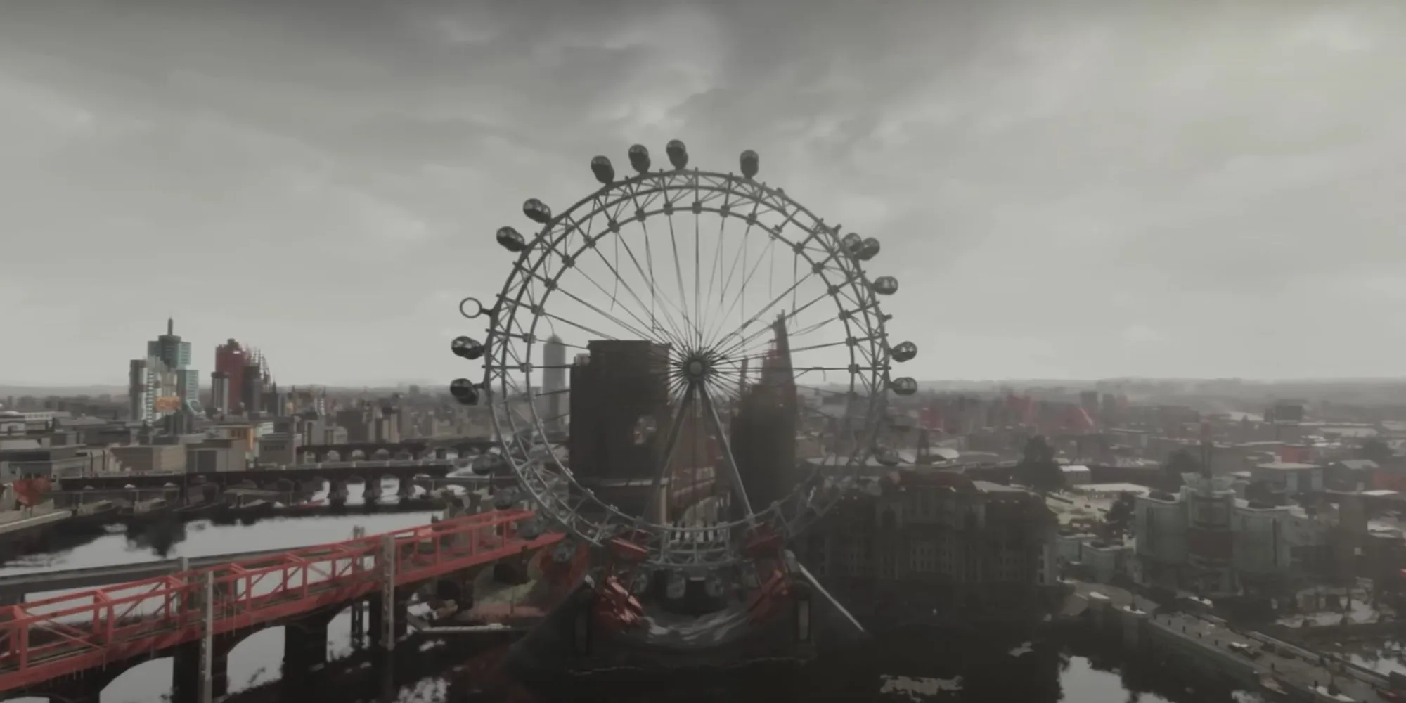 Hình ảnh vòng đu quay London Eye trong Fallout London mod