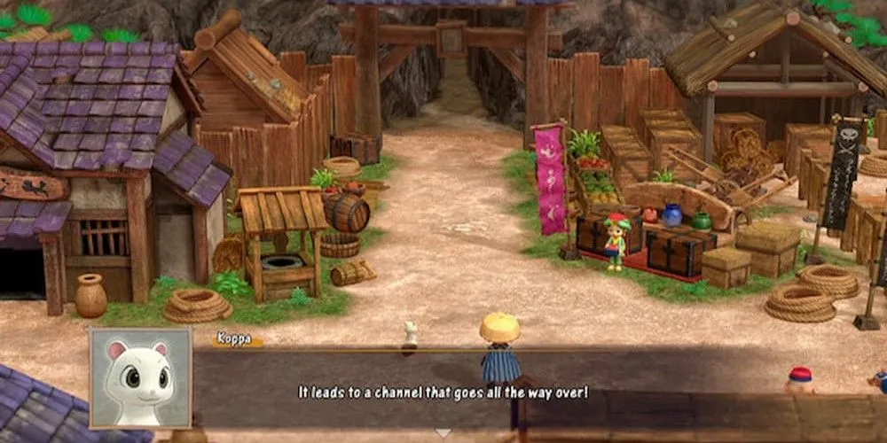 Koppa đang nói chuyện trong Shiren the Wanderer The Mystery Dungeon of Serpentcoil Island