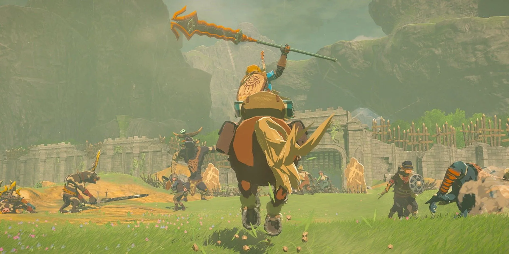 Link cưỡi ngựa khám phá vùng đất Hyrule rộng lớn trong The Legend of Zelda: Tears of the Kingdom