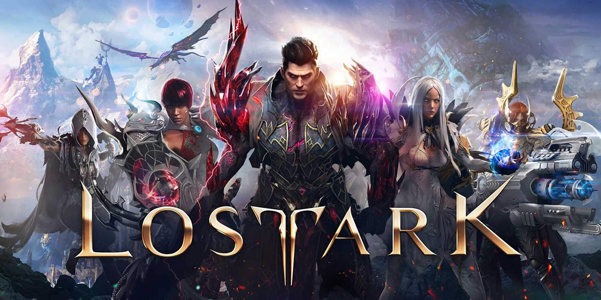 Lost Ark Banner minh họa giao diện và không khí của game, làm nổi bật yếu tố hành động MMORPG