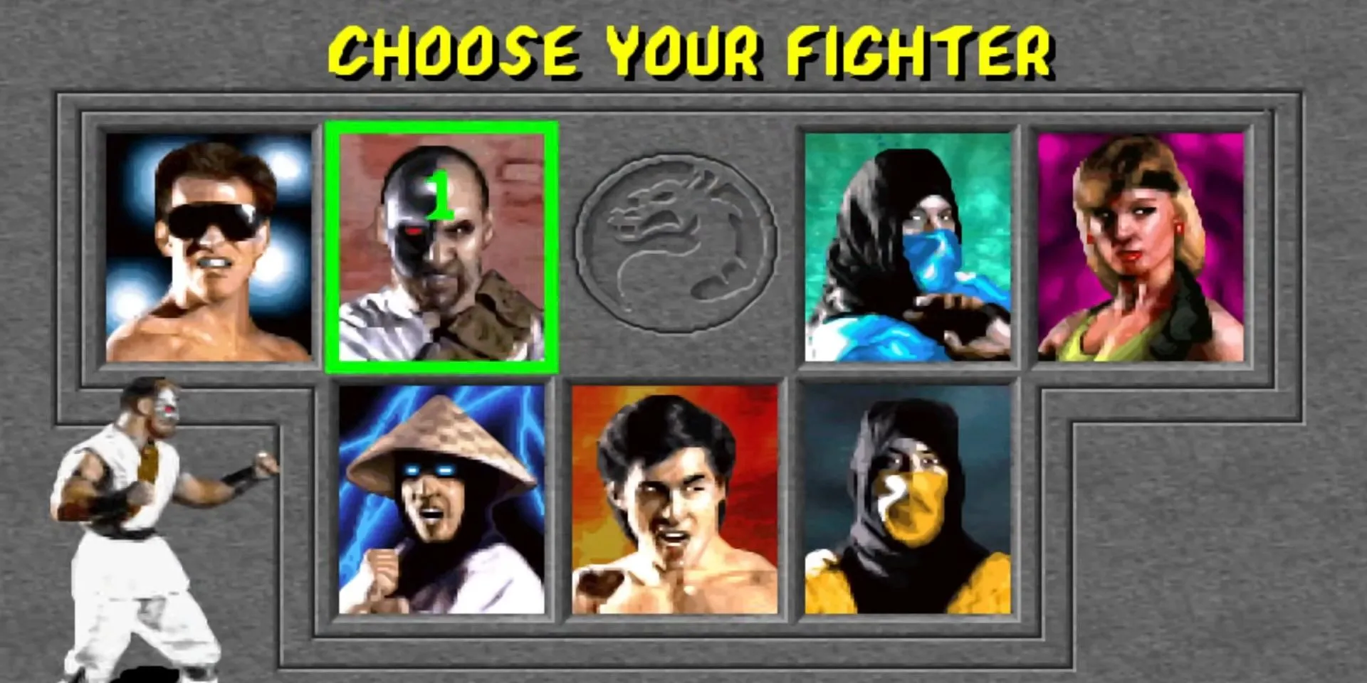 Màn hình chọn nhân vật của Mortal Kombat (1992)