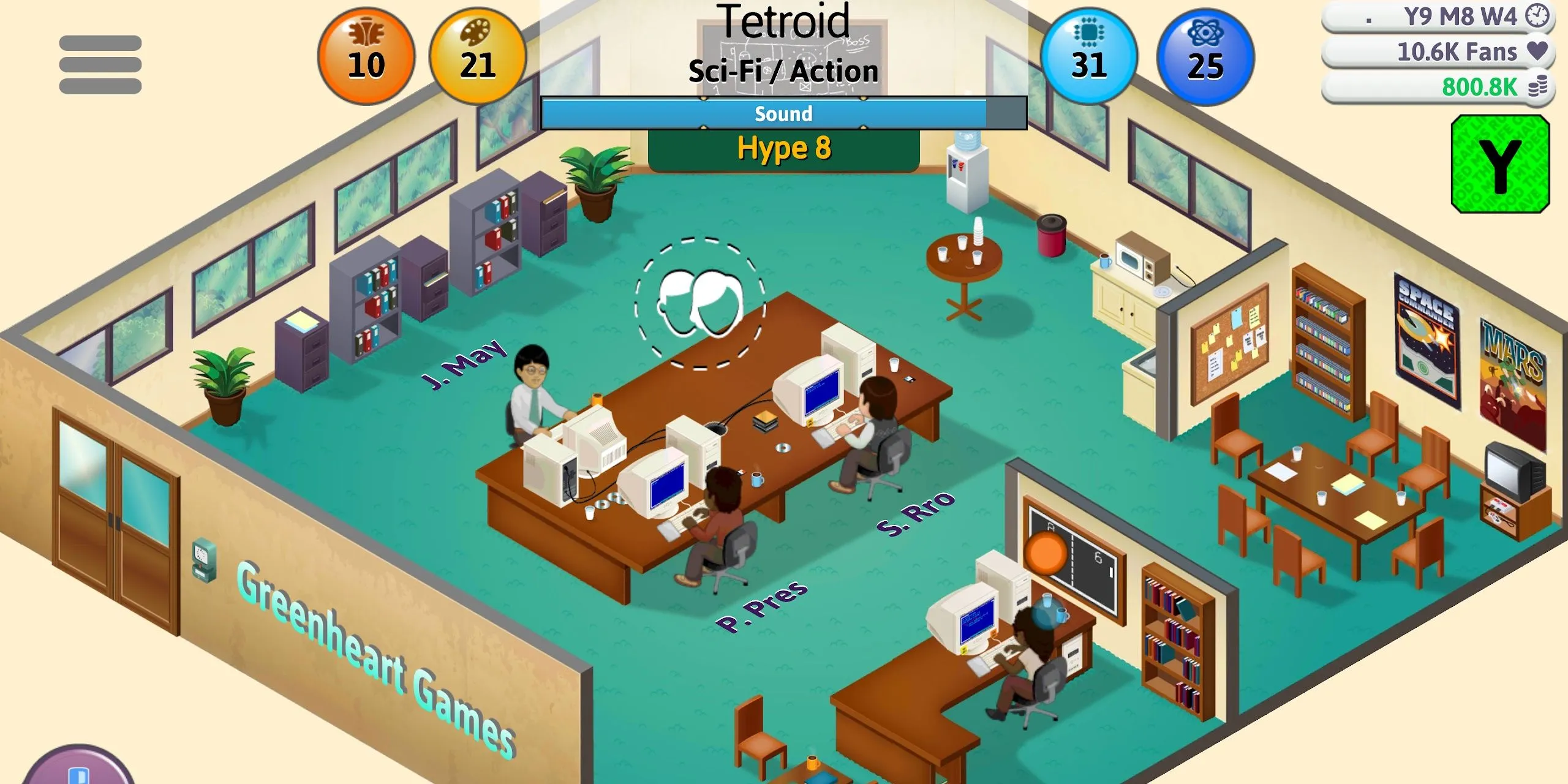 Mô phỏng làm game trong Game Dev Tycoon phiên bản di động