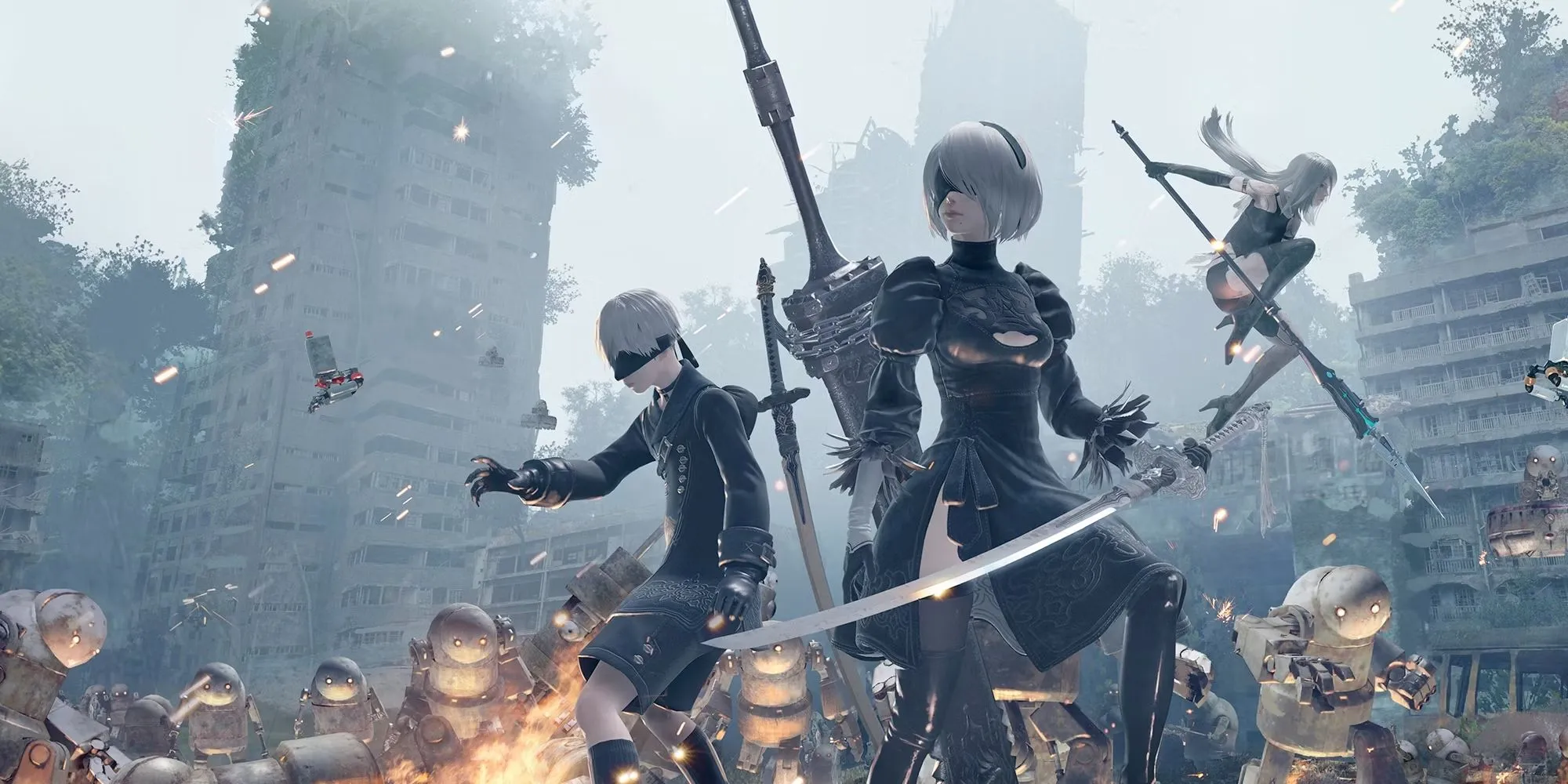 Nhân vật 2B từ NieR: Automata, tựa game JRPG với cốt truyện đầy rẫy những cú bẻ lái, bao gồm cả sự thật về sự tồn tại của nhân loại