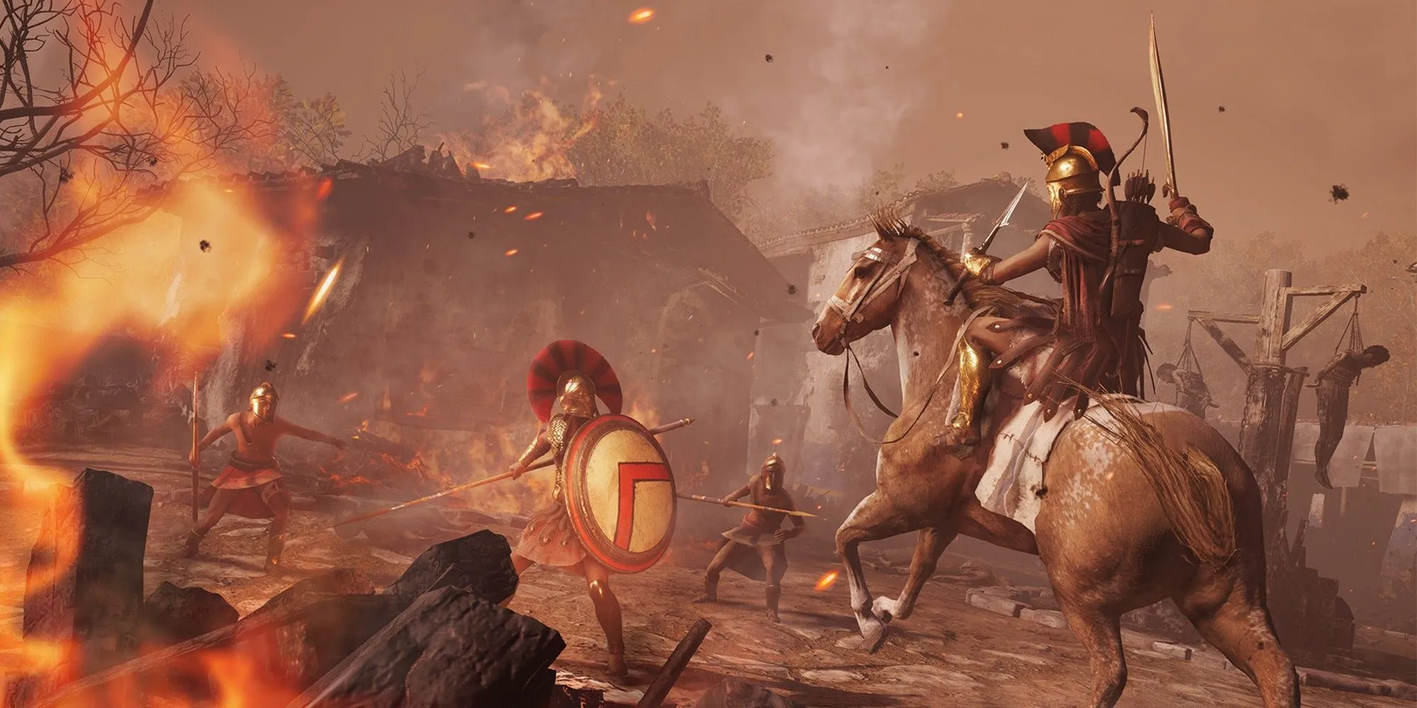 Nhân vật chính khám phá một cảnh quan tuyệt đẹp ở Hy Lạp cổ đại trong Assassin's Creed Odyssey