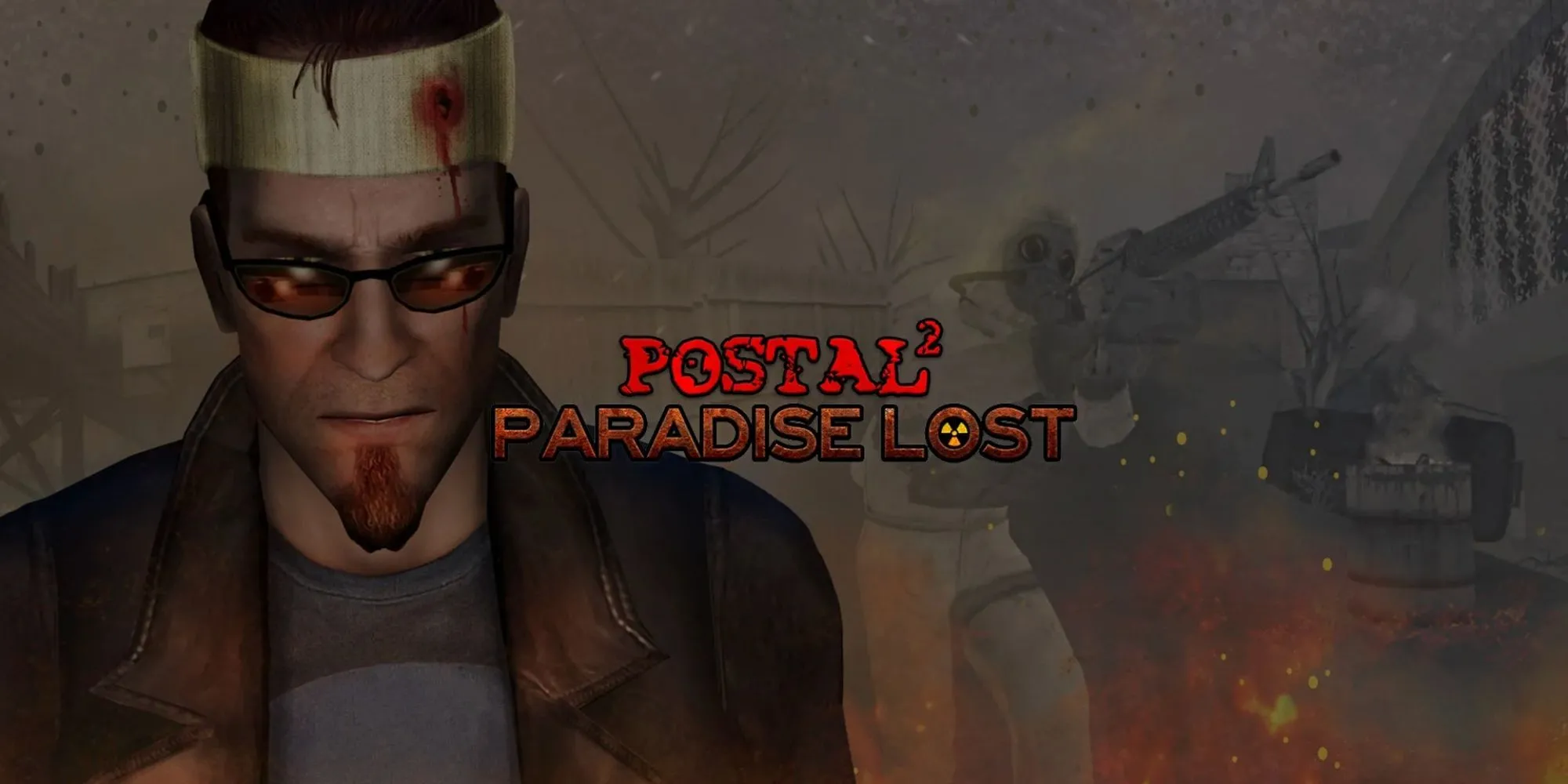 Nhân vật chính Postal Dude với khẩu hiệu 'Nurse, He's Out Again' trong game Postal 2