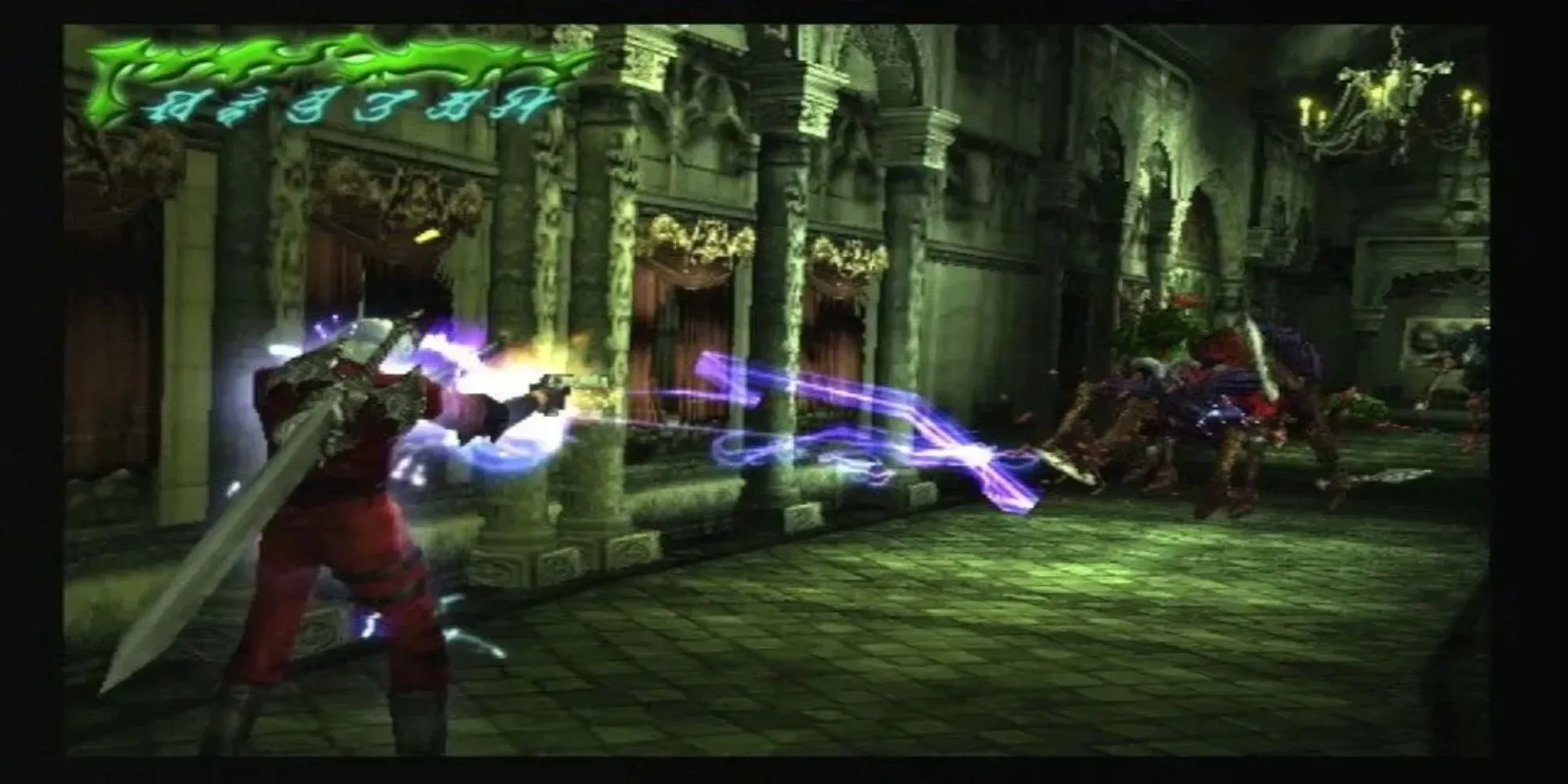 Nhân vật Dante trong Devil May Cry, game hành động hack-and-slash với camera cố định