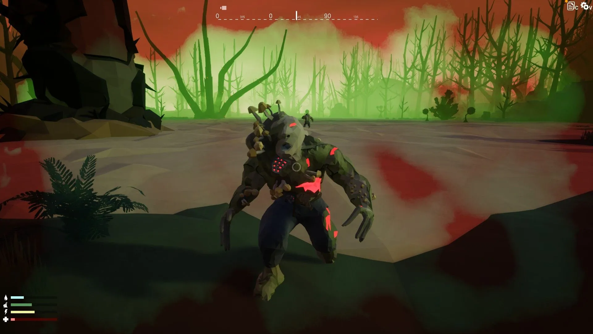 Nhân vật đối đầu với sinh vật giống zombie trong Trainfort