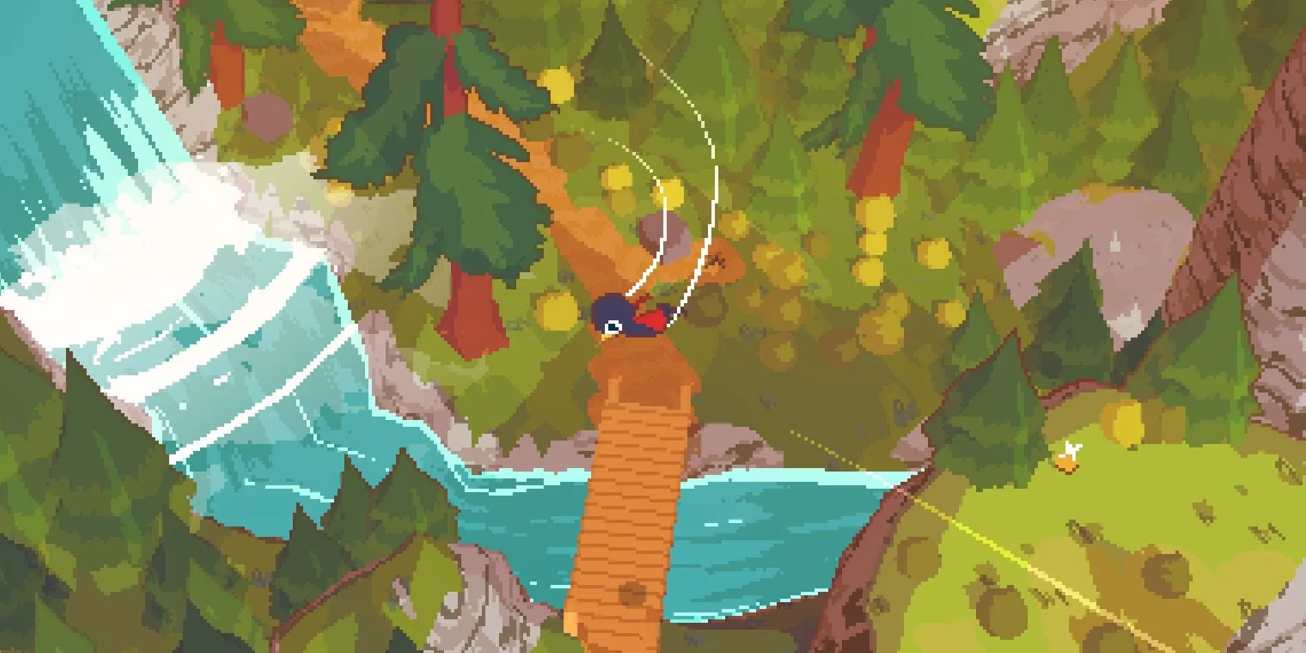Nhân vật lướt trên không trong game A Short Hike