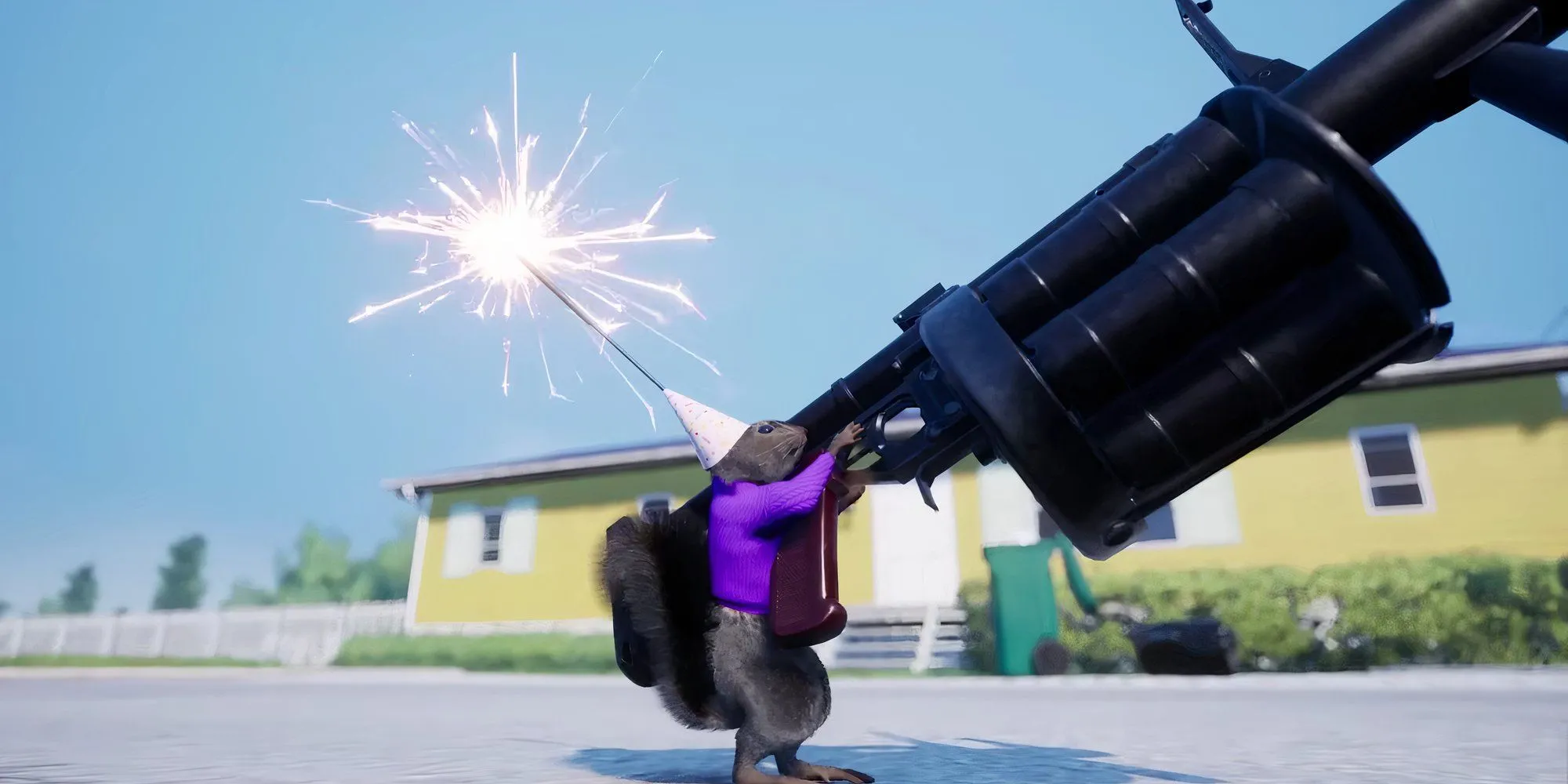 Nhân vật sóc cầm súng trong game Squirrel with a Gun