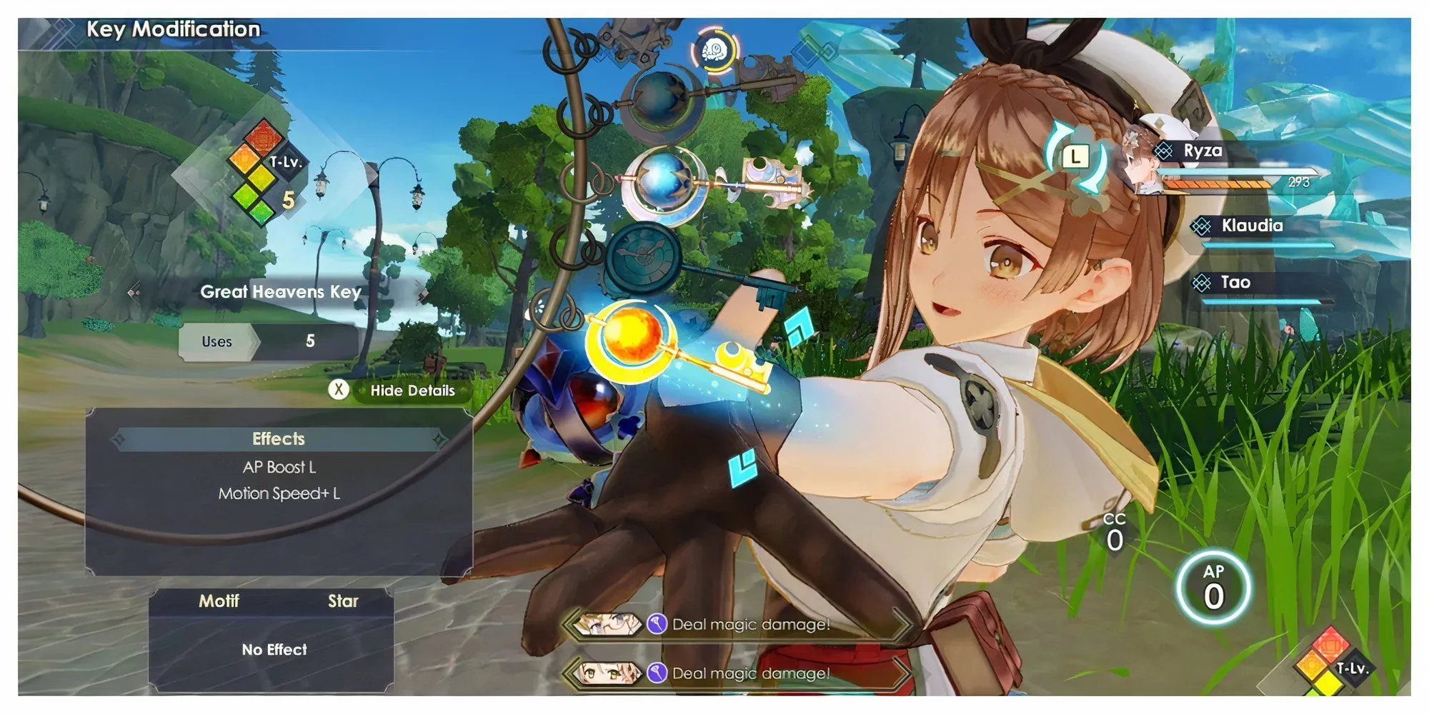 Nữ phù thủy giả kim Ryza đang thực hiện công thức chế tạo vật phẩm trong game Atelier Ryza 3