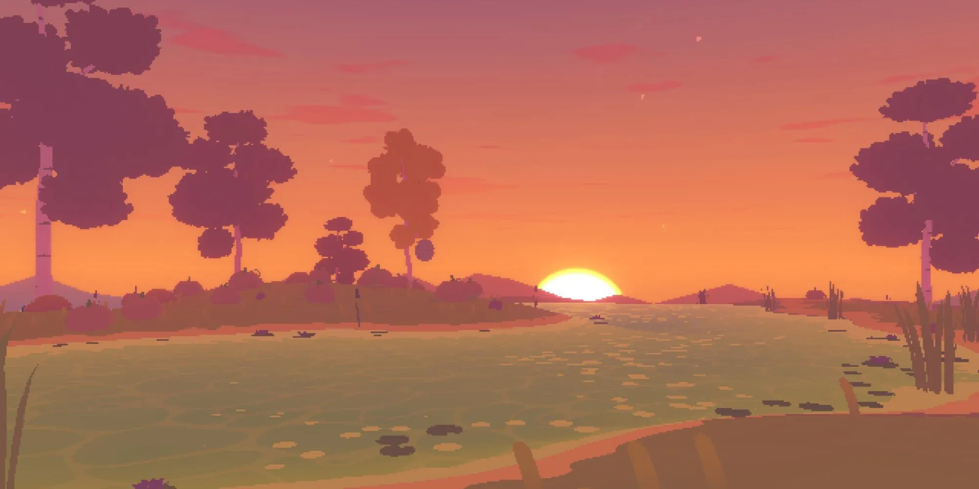 Phong cảnh đầm lầy mơ màng với ánh sáng dịu trong game Paradise Marsh