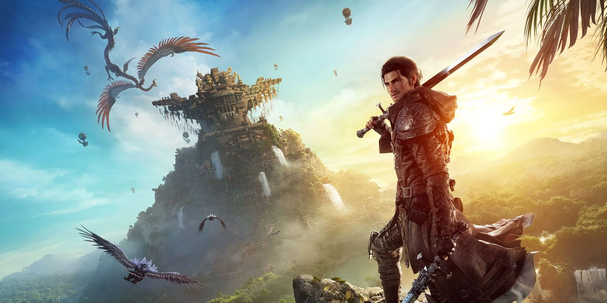 Poster Final Fantasy XIV Dawntrail, thể hiện phong cách nghệ thuật và giới thiệu bản mở rộng mới nhất