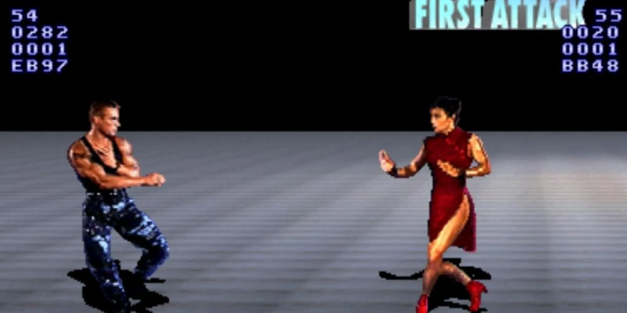 Poster game Street Fighter: The Movie, một tựa game đối kháng dựa trên phim live-action ra mắt PlayStation 1.