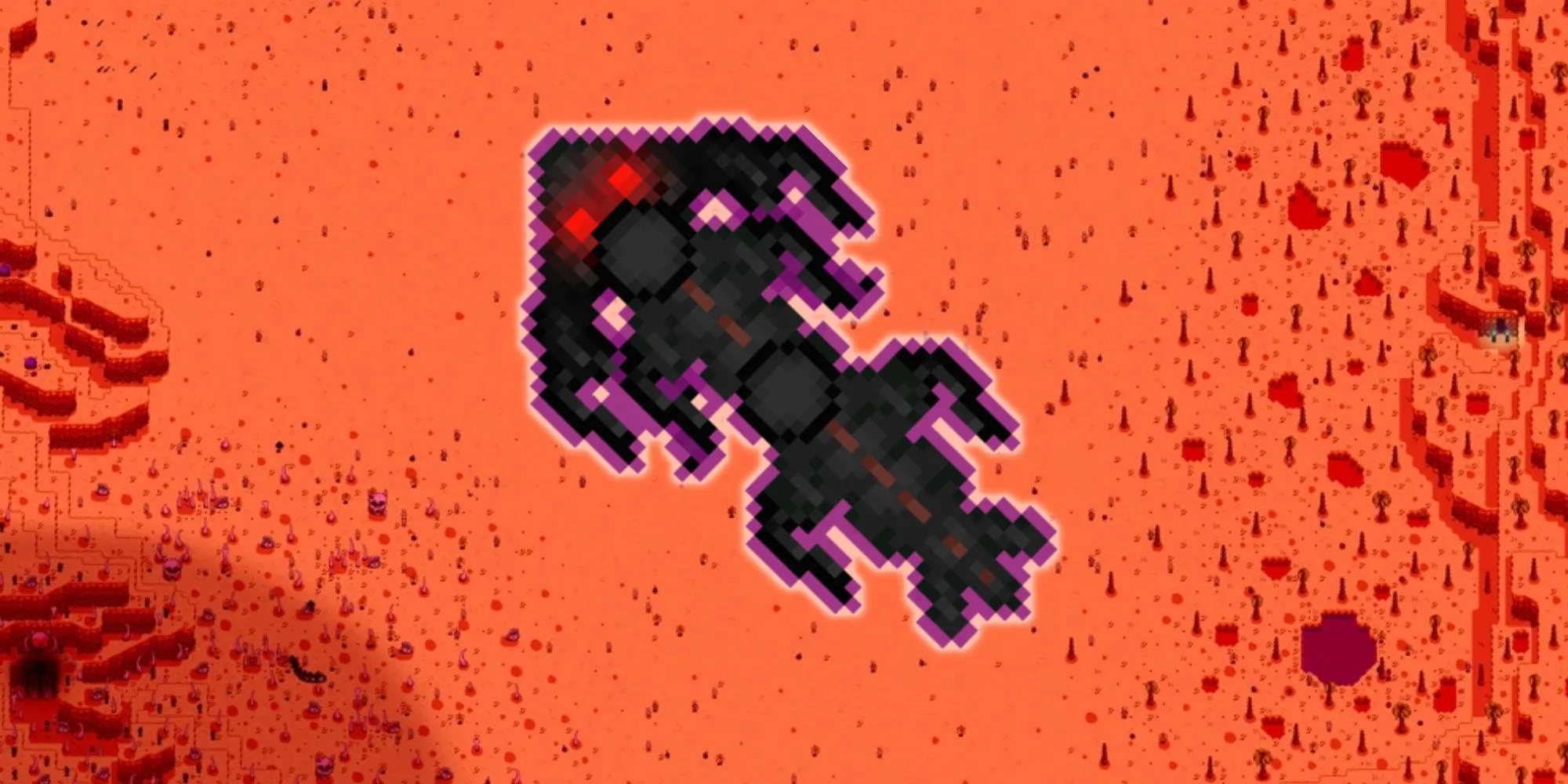 Siêu boss Apophis trong khu vực Crimson Badlands của mod Stardew Valley Expanded