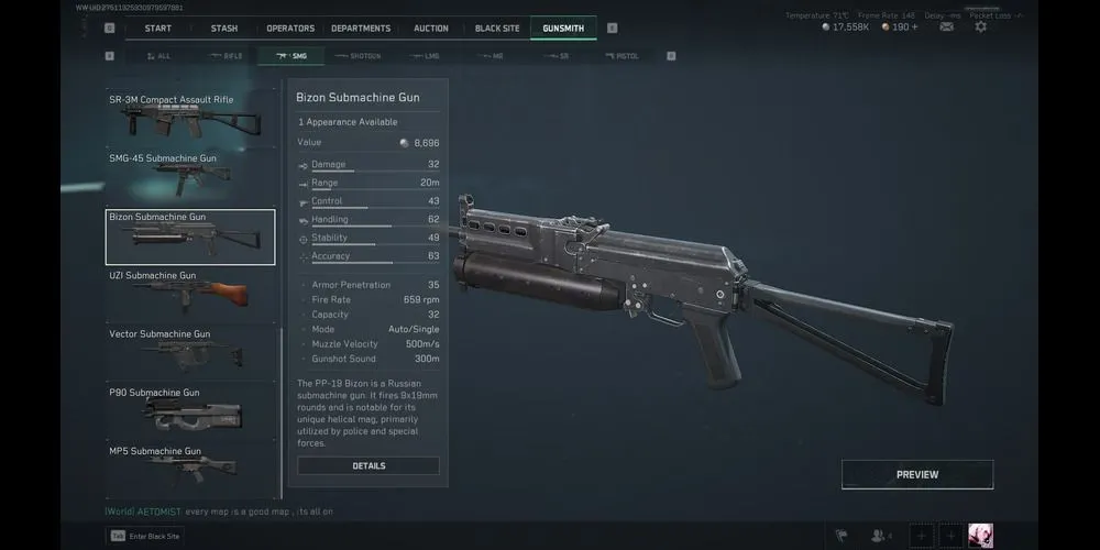 Súng Bizon có băng đạn lớn trong Delta Force