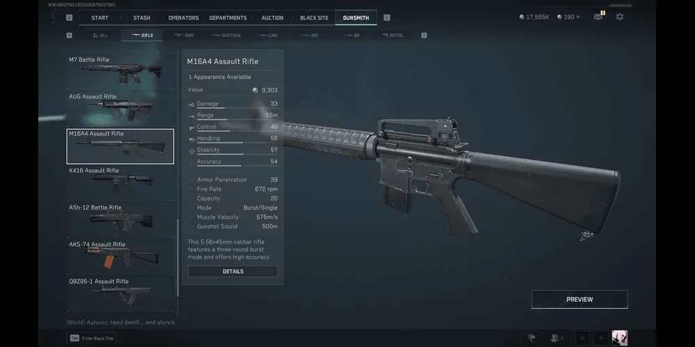 Súng M16A4 bắn loạt trong Delta Force