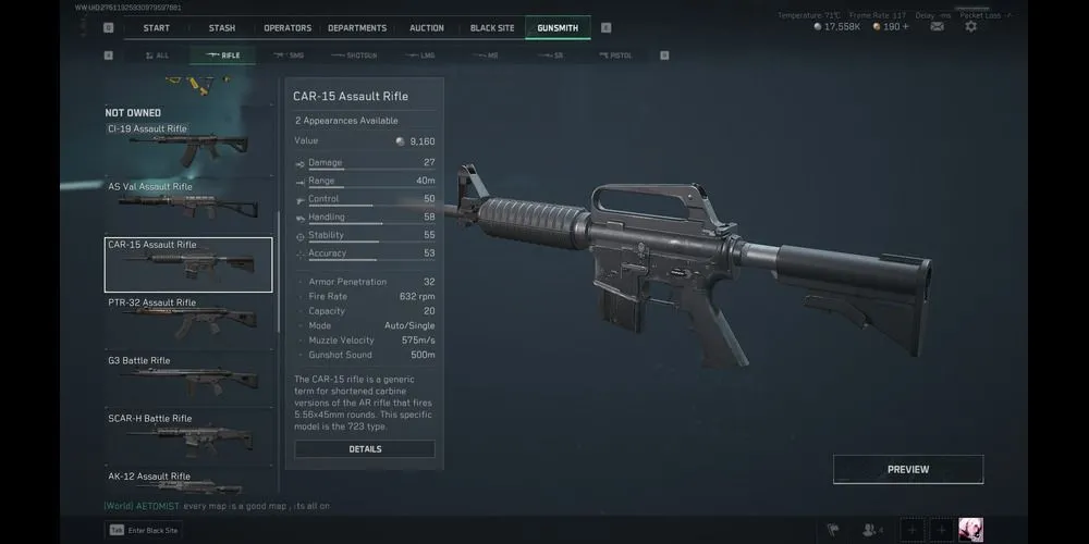 Súng trường CAR-15 rất ổn định trong Delta Force