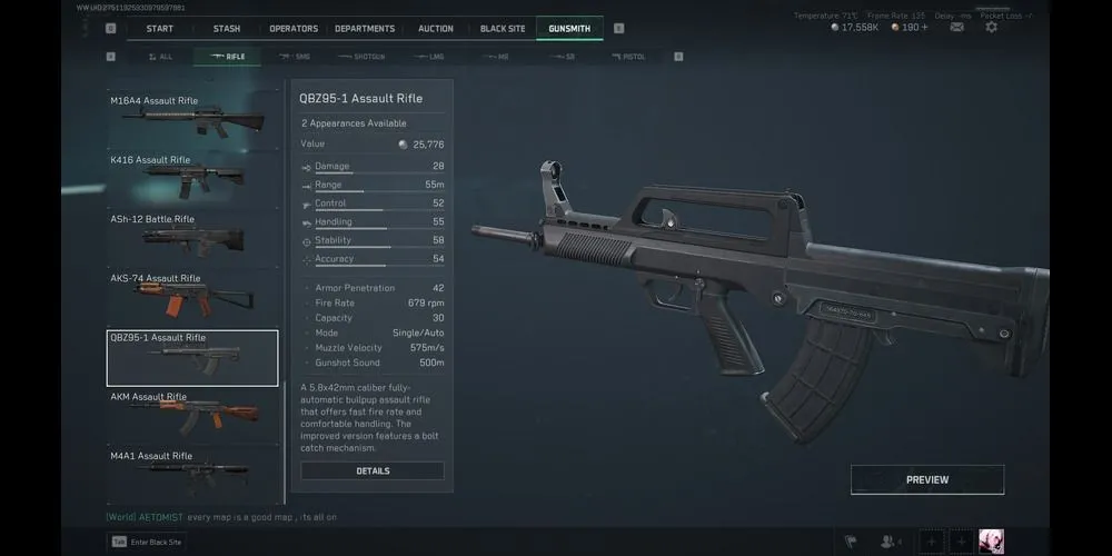 Súng trường QBZ cần phụ kiện để gắn ống ngắm trong Delta Force