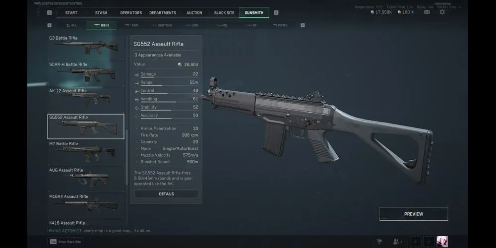 Súng trường tấn công SG552 trong Delta Force