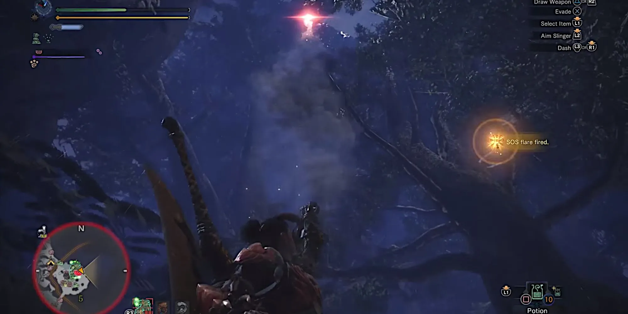 Thợ săn bắn pháo sáng trong Monster Hunter World