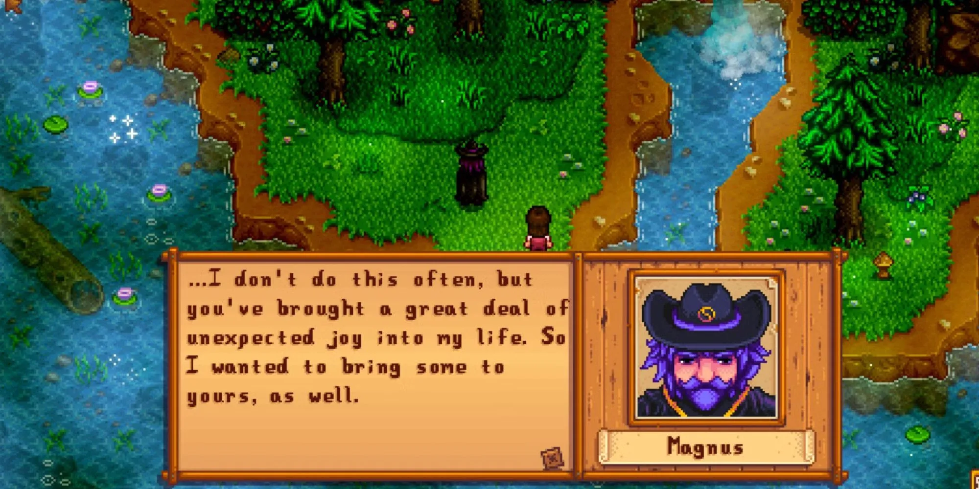 Trải nghiệm một sự kiện Heart Event với Magnus the Wizard trong mod Stardew Valley Expanded