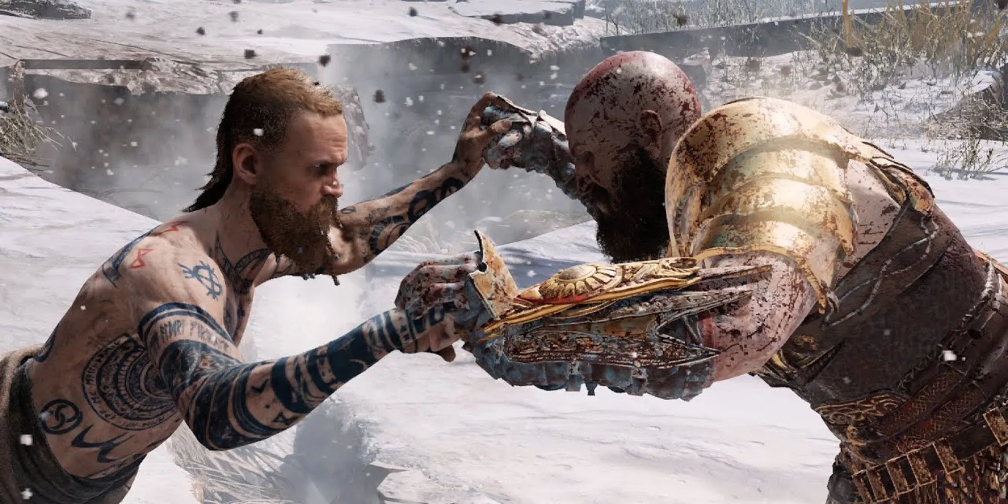 Trận chiến giữa Baldur và Kratos trong God of War (2018)