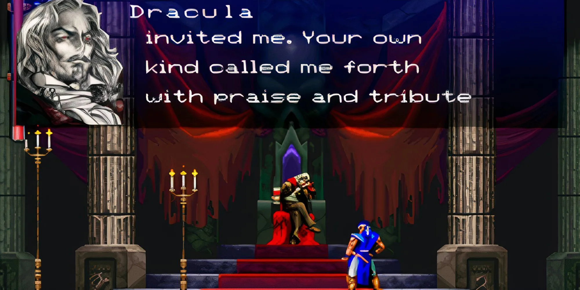 Trận đấu boss Dracula và Richter trong Castlevania Symphony of the Night