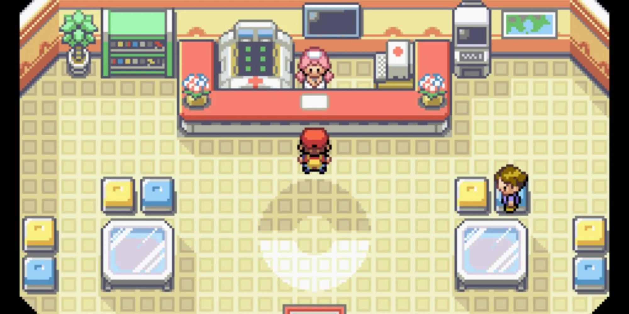 Trung tâm Pokémon trong game, nơi hồi phục sức khỏe cho Pokémon