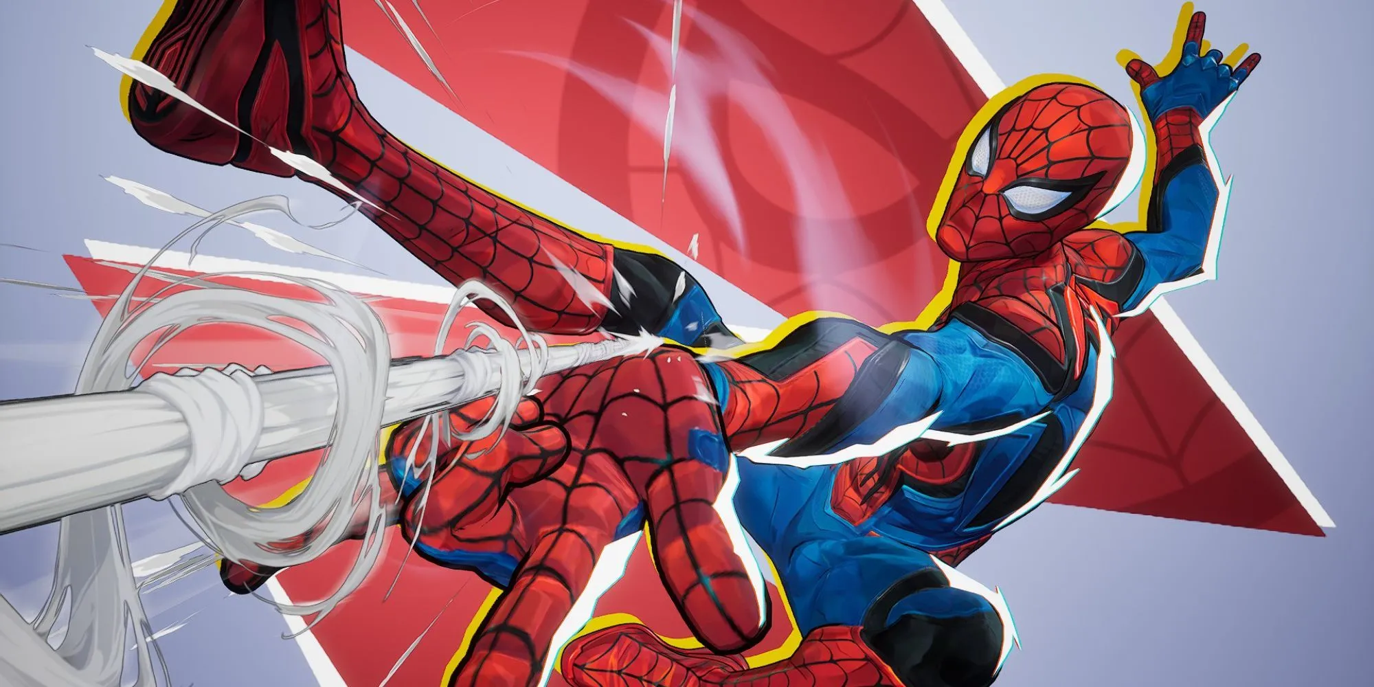 Tướng Spider-Man đu tơ giữa không trung trong Marvel Rivals