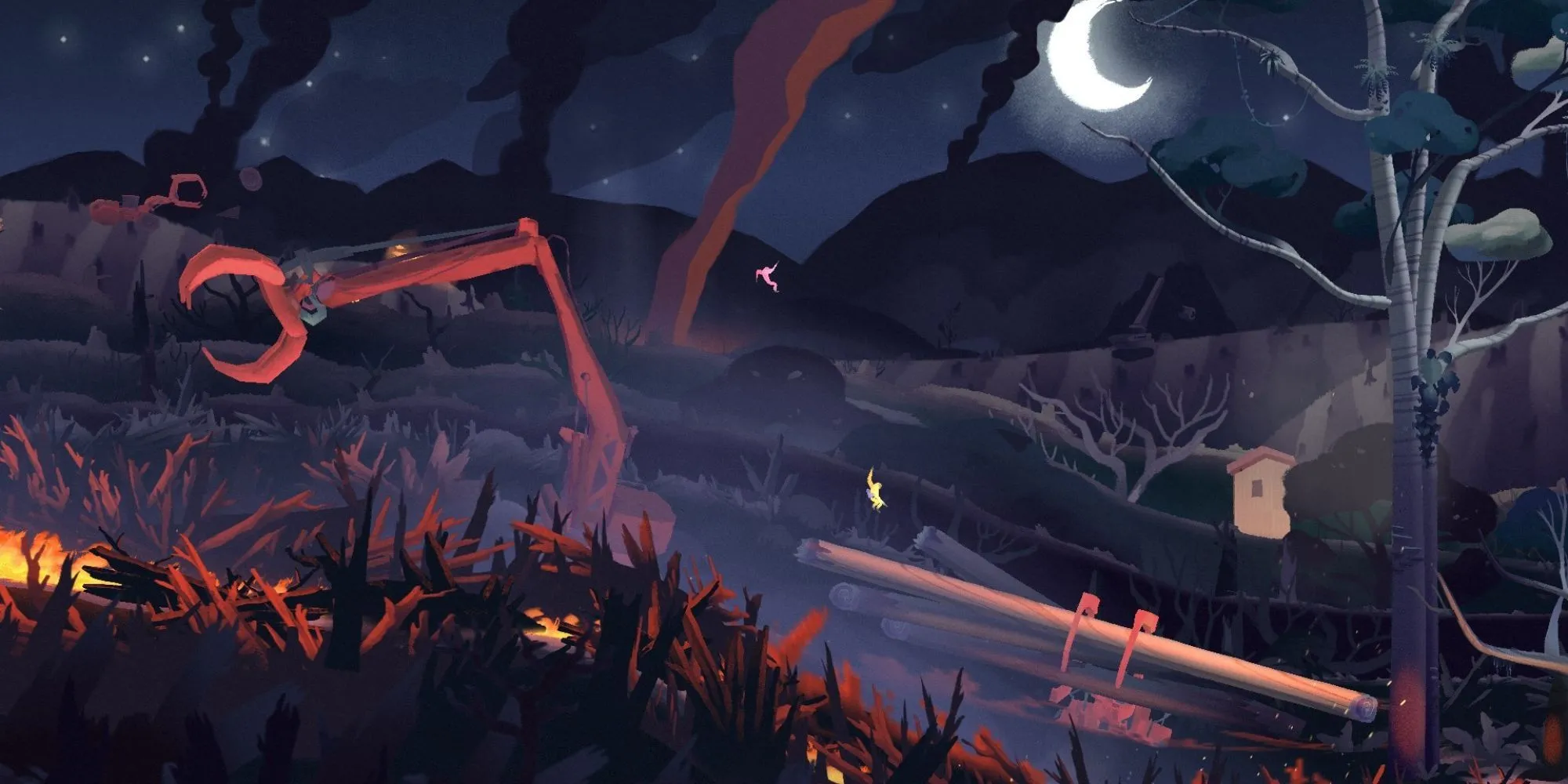 Vượn chuyền cành trong bối cảnh rừng rậm của game Gibbon Beyond the Trees